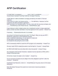 AFIP Certification Exam Questions and Answers