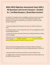 WGU D676 Objective Assessment Exam 2026 | All Questions and Correct Answers | Graded A+