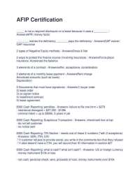 AFIP Certification Exam Of Questions With 100% Graded A+ Sure Answers