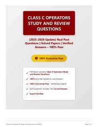 Class C Operator Exam Questions and Answers 2025-2026