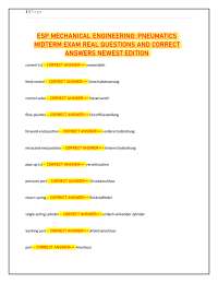 Pneumatics Midterm Exam: Real Questions and Answers