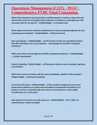 Operations Management Comprehensive Final Exam Companion