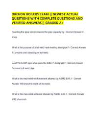 OREGON BOILERS EXAM || NEWEST ACTUAL QUESTIONS WITH COMPLETE QUESTIONS AND VERIFIED ANSWER
