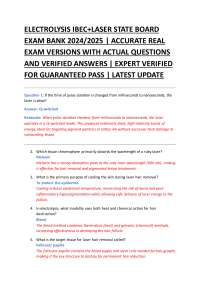 Electrolysis and Laser Treatments Exam Questions and Answers
