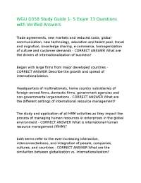 International Human Resource Management Exam Questions and Answers