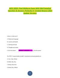 AESC-2050 Final Midterm Exam Questions and Answers