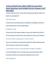 Urinary System NCLEX Exam Questions and Answers 2025-2026