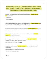 Geriatrics and Hyponatremia Exam Questions and Answers
