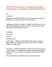 Change Management and Innovation Assessment Q&A