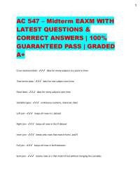 AC 547 – Midterm EAXM WITH LATEST QUESTIONS & CORRECT ANSWERS | 100% GUARANTEED PASS |