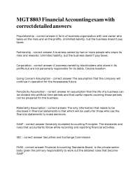 Financial Accounting Exam with Detailed Answers