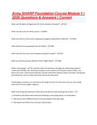 Army SHARP Foundation Course: 2026 Questions and Answers