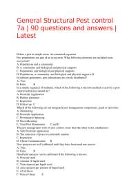 Pest Control Exam Questions and Answers