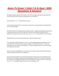 Astro 7n Exam 1: Astronomy Quiz Questions and Answers