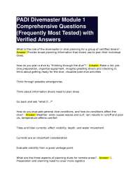 PADI Divemaster Module 1: Comprehensive Questions and Verified Answers