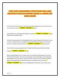 Cvent Event Management Certification Exam Q&A: A+ Graded Version