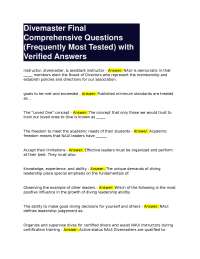 Divemaster Final Exam: Comprehensive Questions and Verified Answers