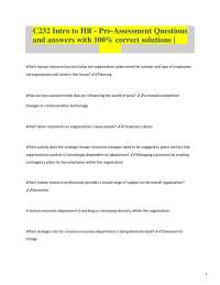 HR Pre-Assessment Q&A: Comprehensive Review with Correct Solutions