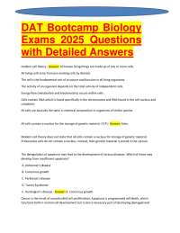 DAT Bootcamp Biology Exams 2025: Questions and Detailed Answers