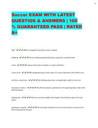 Soccer Exam Questions and Answers: A+ Study Guide