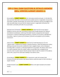 CIPP-E Final Exam Questions and Answers: A+ Graded Solutions