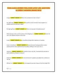 Texas Class A Barber Final Exam: 100+ Q&A for Exam Prep
