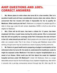 AHIP Certification Exam Questions and Answers