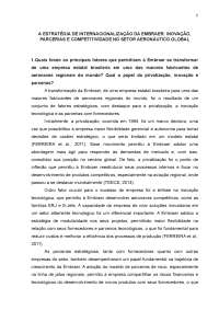 Estratégia de Internacionalização da Embraer: Inovação e Competitividade