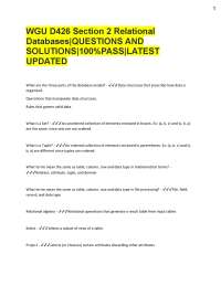 Relational Databases: Questions and Solutions