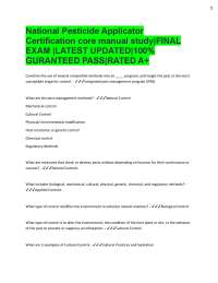 Pesticide Applicator Certification Exam Study Guide