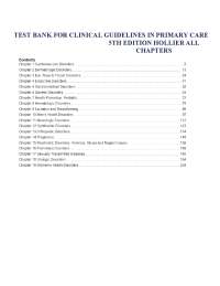 Clinical Guidelines in Primary Care: Comprehensive Test Bank