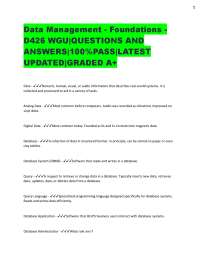 Data Management Foundations: Q&A for Exam Prep