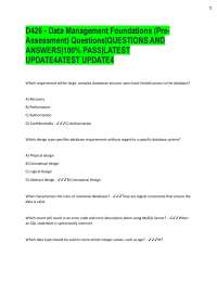 Data Management Foundations: Pre-Assessment Q&A for Exam Preparation