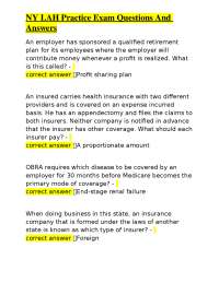 NY LAH Insurance Practice Exam: Questions and Answers