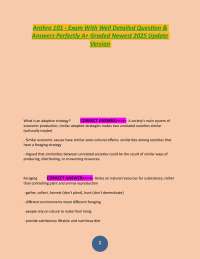 Anthro 101 Exam Questions and Answers: Adaptive Strategies and Cultural Concepts