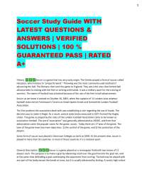 Soccer Study Guide: History, Rules, and Player Positions