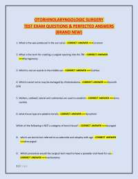 Otorhinolaryngologic Surgery: Exam Questions and Answers