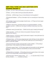 CMPC FINAL PAPER 2025/2026 QUESTIONS WITH ANSWERS GRADED A+