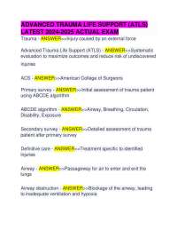 ATLS Exam Prep: Key Concepts and Definitions 2024-2025
