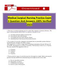 Medical Surgical Nursing Practice Exam: Questions and Answers for 2025
