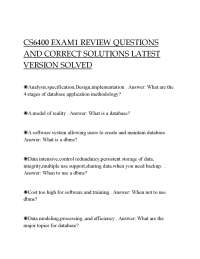 CS6400 EXAM1 REVIEW QUESTIONS AND CORRECT SOLUTIONS LATEST VERSION SOLVED