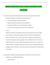 Clinical Pharmacology Exam Questions with Solutions