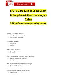 Pharmacology Exam 3 Review: Key Concepts and Medications