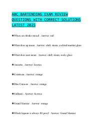ABC BARTENDING EXAM REVIEW QUESTIONS WITH CORRECT SOLUTIONS LATEST 2025