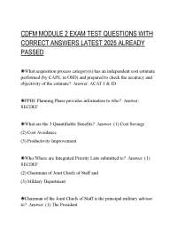 CDFM MODULE 2 EXAM TEST QUESTIONS WITH CORRECT ANSWERS LATEST 2025 ALREADY PASSED