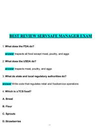 BEST ANSWERS Servsafe Manager EXAM 100% VERIFIED ANSWERS 2024/2025 CORRECT
