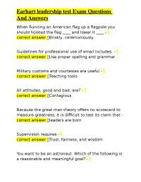 Earhart Leadership Test: Exam Questions and Answers