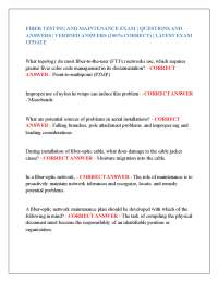 Fiber Testing and Maintenance Exam: Questions and Answers