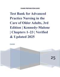 Test Bank for Advanced Practice Nursing in the Care of Older Adults, 3rd Edition Kennedy-