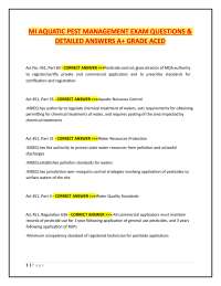 Aquatic Pest Management Exam Questions and Answers